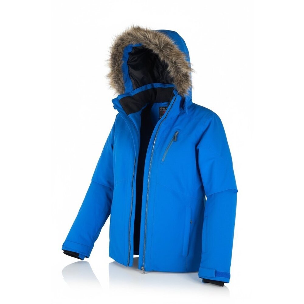Spyder Skyline Insulated Ski Jacket in Collegiate Blue Women's Size M Fur Hooded